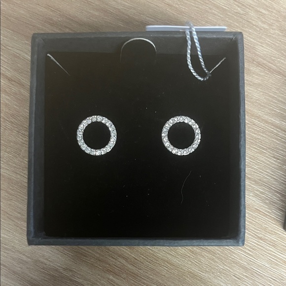 Swarovski Silver Crystal Hoop Earrings - Picture 1 of 3